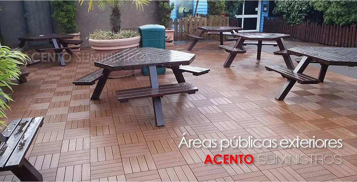 Piso deck tableta 30x30 áreas públicas exteriores