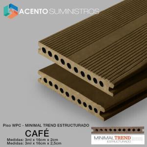 Pisos de madera plastica WPC Deck minimal trend estructurado color cafe