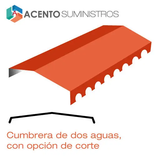 Remateria para tejas plasticas o UPVC cumbrera de dos aguas con cortes Acento Suministros