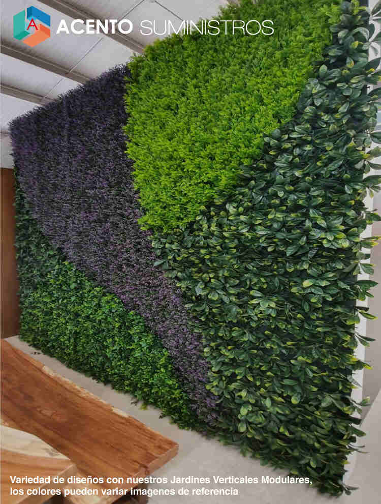 Instalacion decorativa de plantas sinteticasy muros especializados con diseño para areas exteriores Acento Suministros