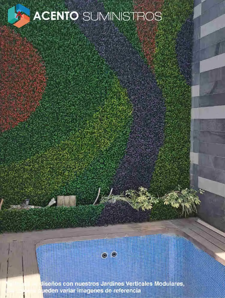 muros-con-diseños-decorativos-en-Colombia-suministros-e-instalacion-de-jardines-colgantes-modulares-acento-suministros Suministros de gramas para muros de colores Jardines artificiales que son mejores que los naturales en costos y diseño Acento Suministros