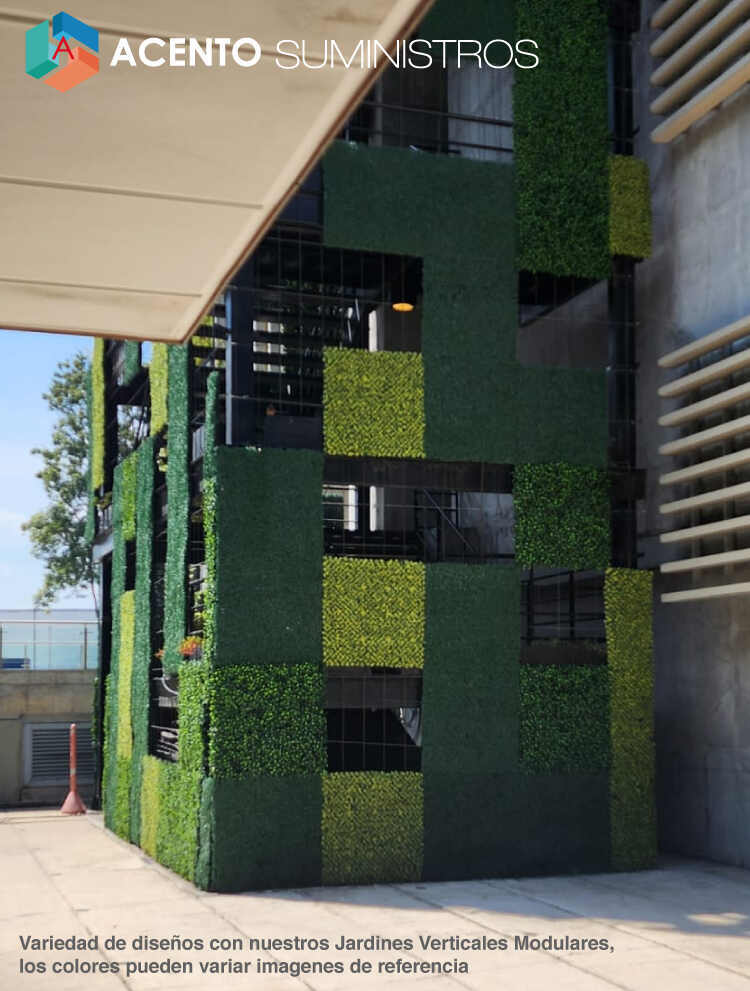 Proyectos en fachada 2024 con jardines sinteticos