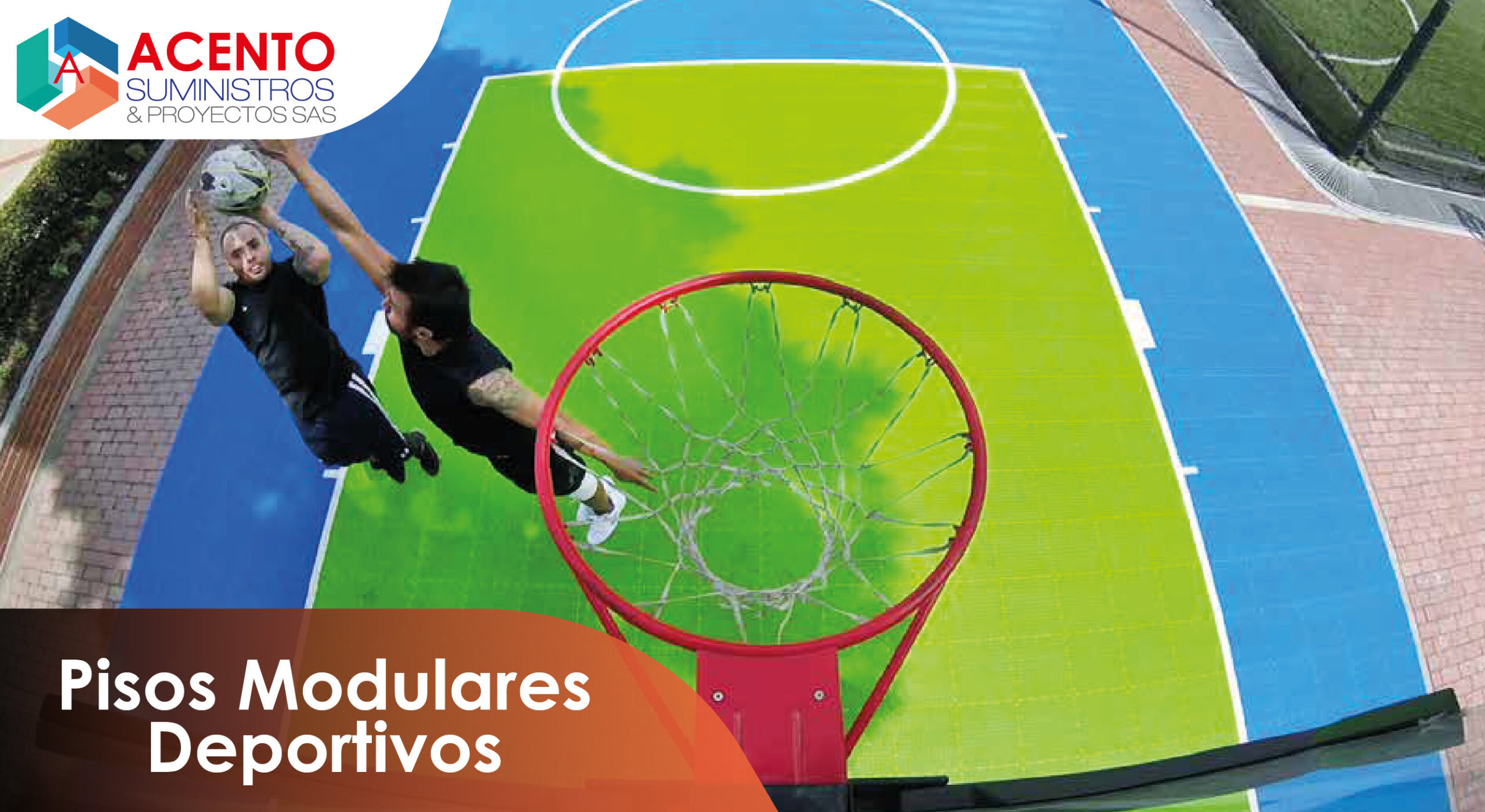 Suministros de pisos modulares alta mente resistentes en areas deportivas exteriores e interiores en Colombia Acento Suministros