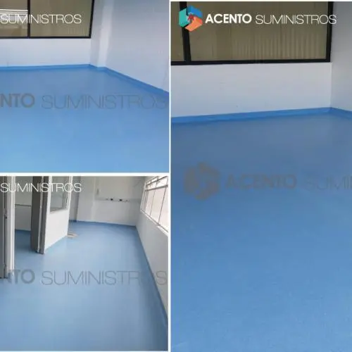 Piso vinilico heterogeneo de-color-azul para-areas-de-la-salud-clinicas-hospitales-pasillos-odontologias-entre-otros-ACENTO-SUMINISTROS