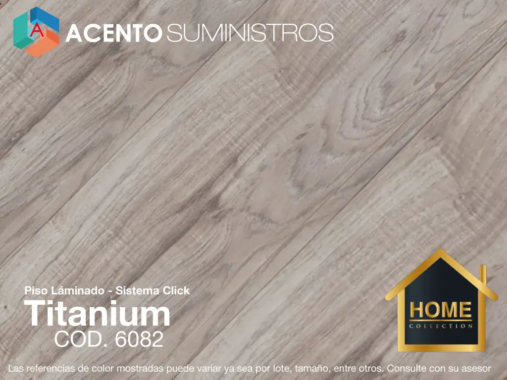 Piso láminado Home Titanium Cod. 6082 Acento Suministros