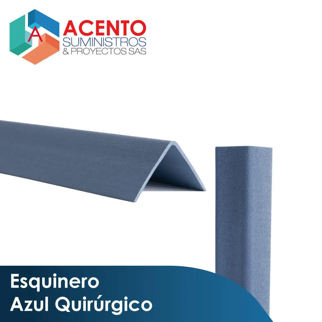 Perfiles aluminio esquinero sencillo para áreas de la salud.