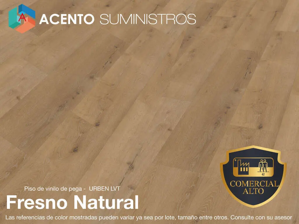 Piso vinilico de pega LVT Urben codigo WA1509-1 FRESNO NATURAL color Acento Suministros Colombia Piso vinilico de pega LVT Urben codigo WA1509-1 FRESNO NATURAL color Acento Suministros Colombia