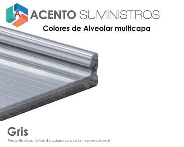 LÁMINA ALVEOLAR uso cubierta muros de color gris acentowall Acento Suministros Lamina alveolar multicapa 4mm 6mm 8mm 10mm 12mm 14mm 18mm 20mm Acento Suministros
