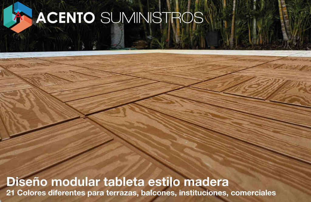 Deck ensamble de 30,8cm x 30,8cm para colores de estilo madera Acento Suministros