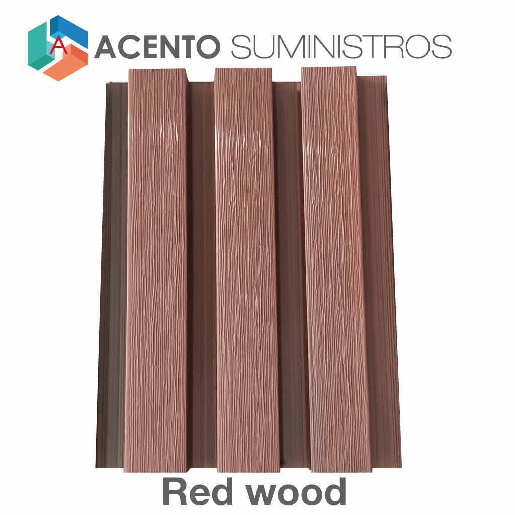 Acento Panel WPC Wall red wood Acento Suministros Panel exterior wall wpc para revestimiento de fachadas de color red wood