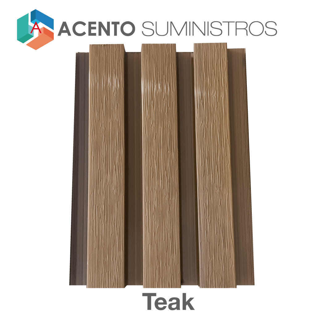 Acento panel wall teak acento suministros Panel exterior wall wpc para revestimiento de fachadas de color teak